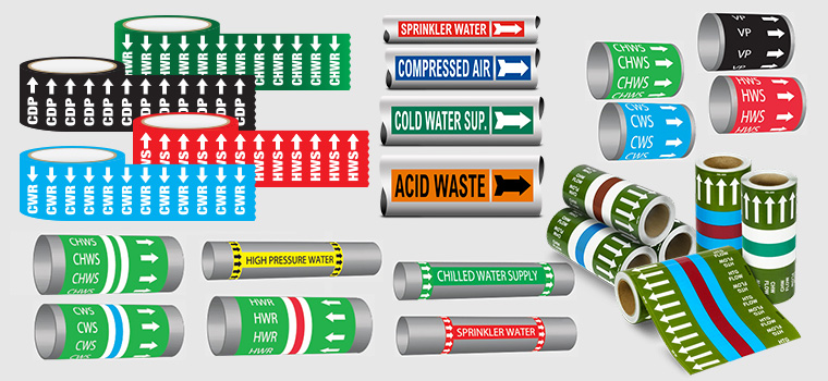 Pipe Marking Identification Tapes and Labels
