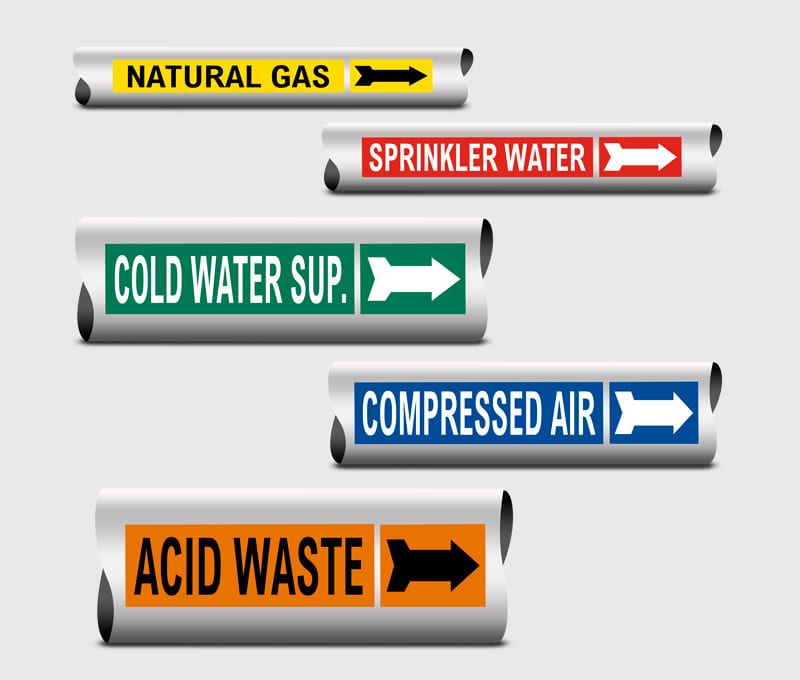 Self Adhesive Pipeline Identification Labels 2015