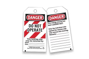 Lockout/Do Not Operate Tags