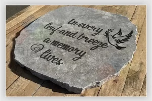 engraving on personalized garden stones