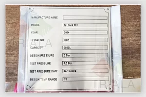stainless steel data plates