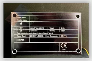 aluminium rating plate
