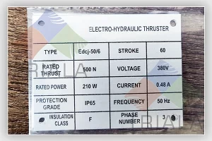 aluminium rating plate