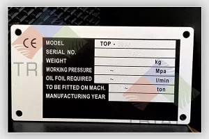 stainless steel rating plate