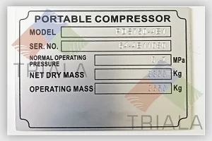 stainless steel rating plate