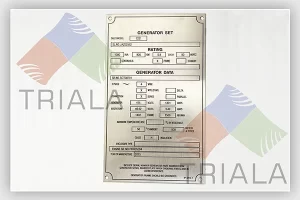 stainless steel rating plate