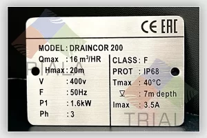 stainless steel rating plate