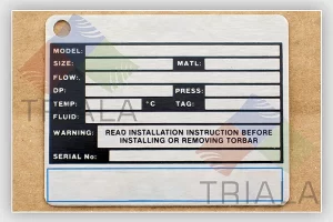 stainless steel rating plate