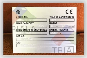 stainless steel rating plate