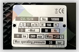 stainless steel rating plate
