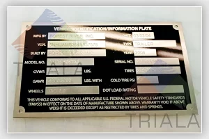 stainless steel rating plate