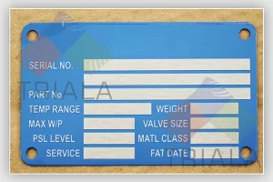 stainless steel rating plate